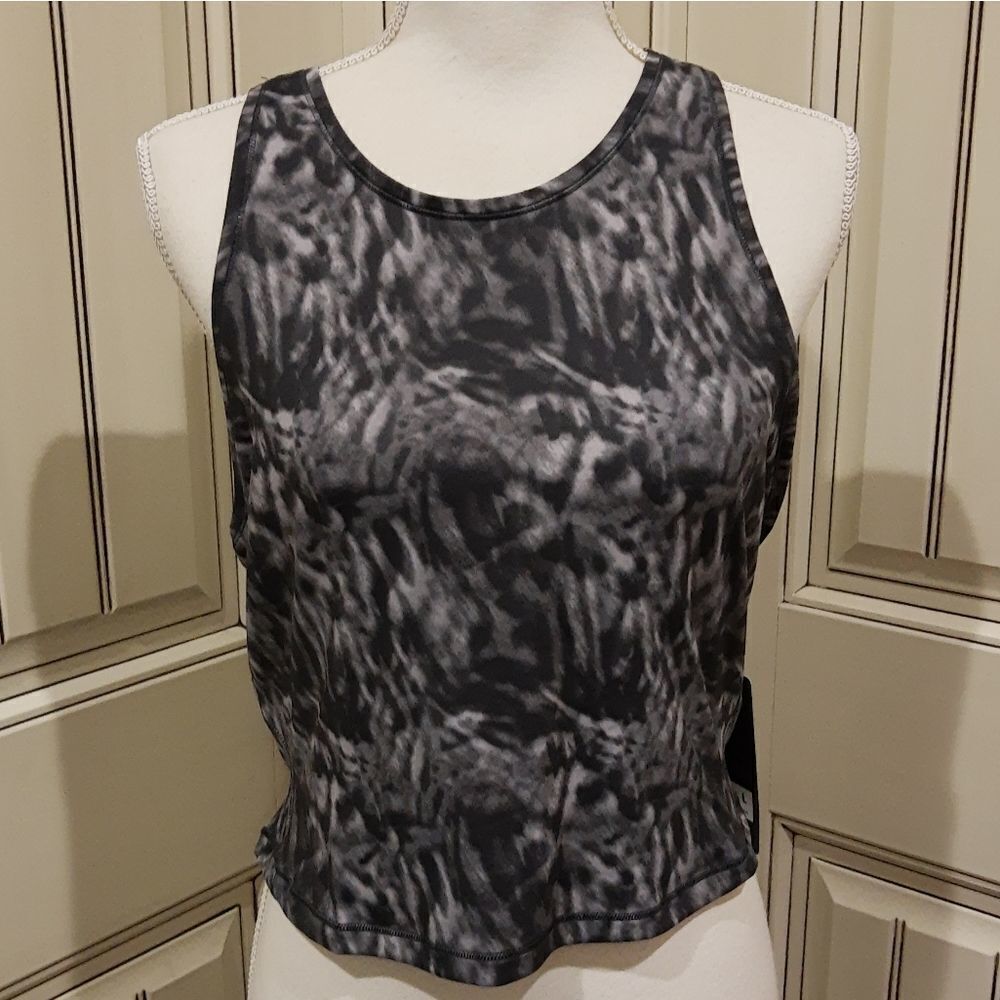 90 Degree Reflex Crop Tank Black/Grey Size Large Super Stretch…